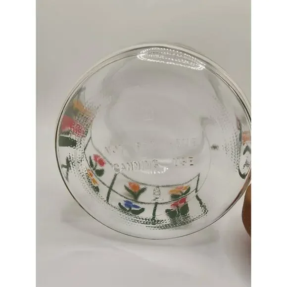 Vintage 1983 Anchor Hocking Floral Glass Jar - Picture 4 of 5
